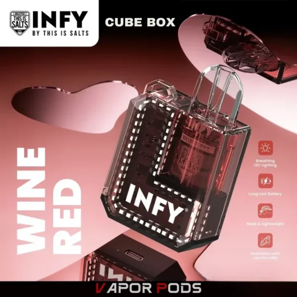 Infy Cube Box สี Wine REd