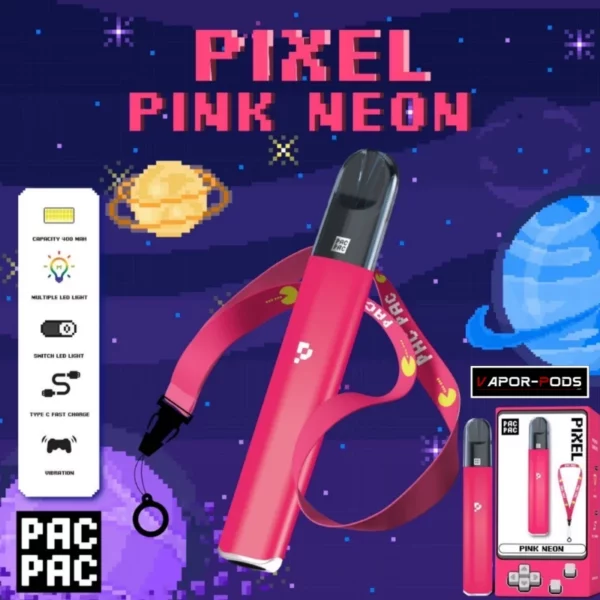 PACPAC Pixel พอตเปลี่ยนหัว สี Pink Neon