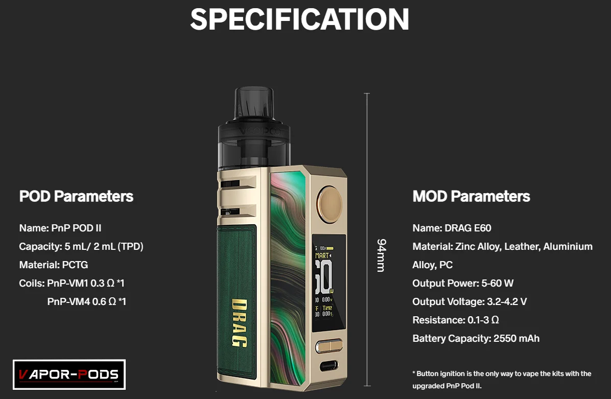 บุหรี่ไฟฟ้า Voopoo DRAG E60 6