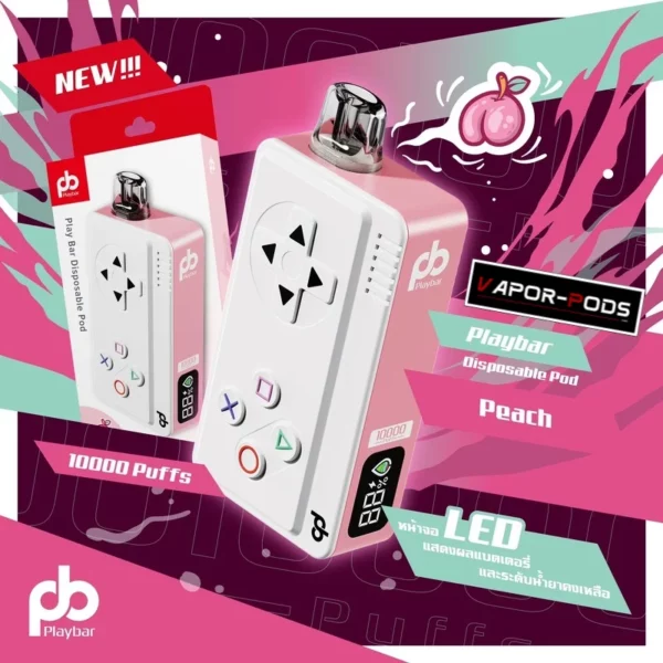 Playbar 10000 puffs กลิ่น Peach