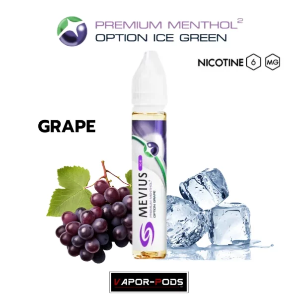 น้ำยาบุหรี่ไฟฟ้าฟรีเบส MEVIUS กลิ่น Grape