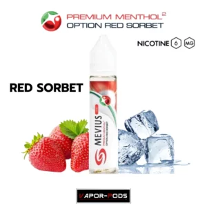 น้ำยาบุหรี่ไฟฟ้าฟรีเบส MEVIUS กลิ่น Red Sorbet