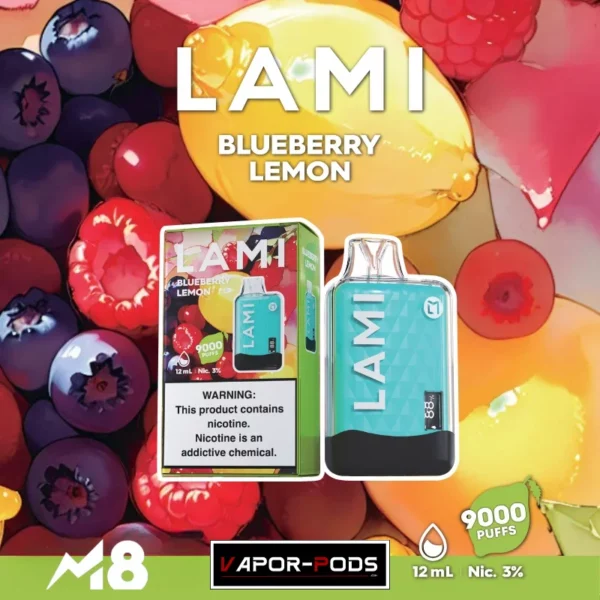 Lami M8 9000 Puffs_Blueberry Lemon_พอตใช้แล้วทิ้ง 9000 คำ