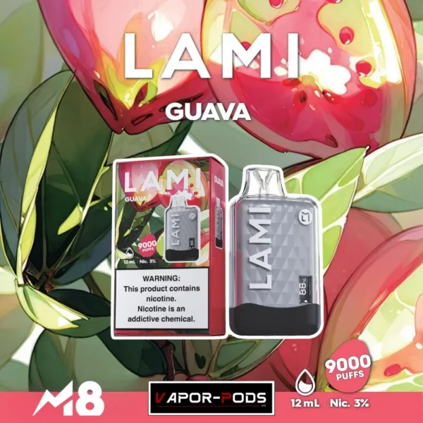 Lami M8 9000 Puffs_Guava_พอตใช้แล้วทิ้ง 9000 คำ