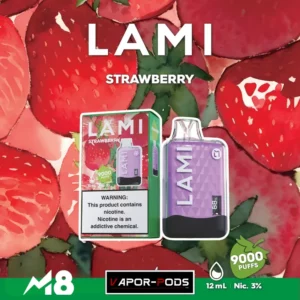 Lami M8 9000 Puffs_Strawberry_พอตใช้แล้วทิ้ง 9000 คำ